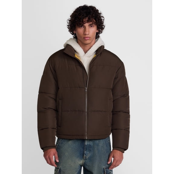 No Boundaries Cropped Puffer Jacket, Men’s & Big Men’s S-3XL