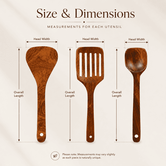 Wooden Kitchen Cooking Spoon and Spatula (Pack of 3 Piece)