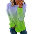 thumbnail image 2 of LEAVINGSUO Blouses for Women Fashion Casual Womens Fall Tops Women's Fashion Printed Loose T-Shirt Long Sleeves Blouse Round Neck Casual Tops Sweatshirt Hoodies Green XL, 2 of 5
