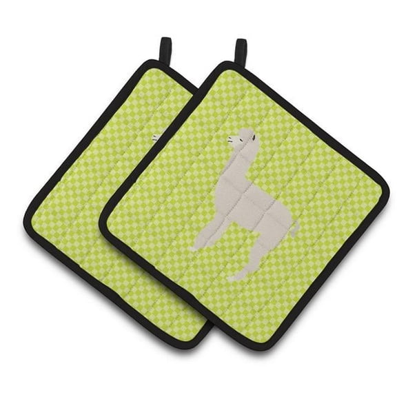 Alpaca Green Pair of Pot Holders - Green
