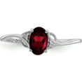 thumbnail image 6 of Sterling Silver Rhodium Plated Diamond And Garnet Oval Ring (Size 9) Made In India qr4507ga-9, 6 of 6