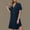 Navy, variant on Abomasnow Women's Nightgown Short Sleeve Button Up Sleepshirt Solid Color Mini Length Sleepwear Comfy Night Dress for Women
