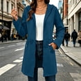 thumbnail image 6 of Vmvidoty Women's Long Hooded Sweatshirt Trench Coat Full Zip Drawstring Adjustable Waist Oversized with Pockets Navy S, 6 of 10