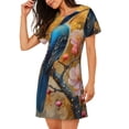 thumbnail image 2 of Balery Bluebird Blossom Elegance Camisón de manga corta con cuello redondo para mujer, cómodo y elegante., 2 of 6