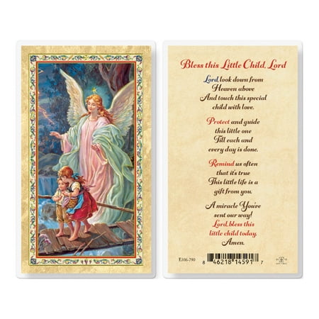 

Bless This Little Child Lord Gold-Stamped Laminated Catholic Prayer Holy Card with Prayer on Back Pack of 25