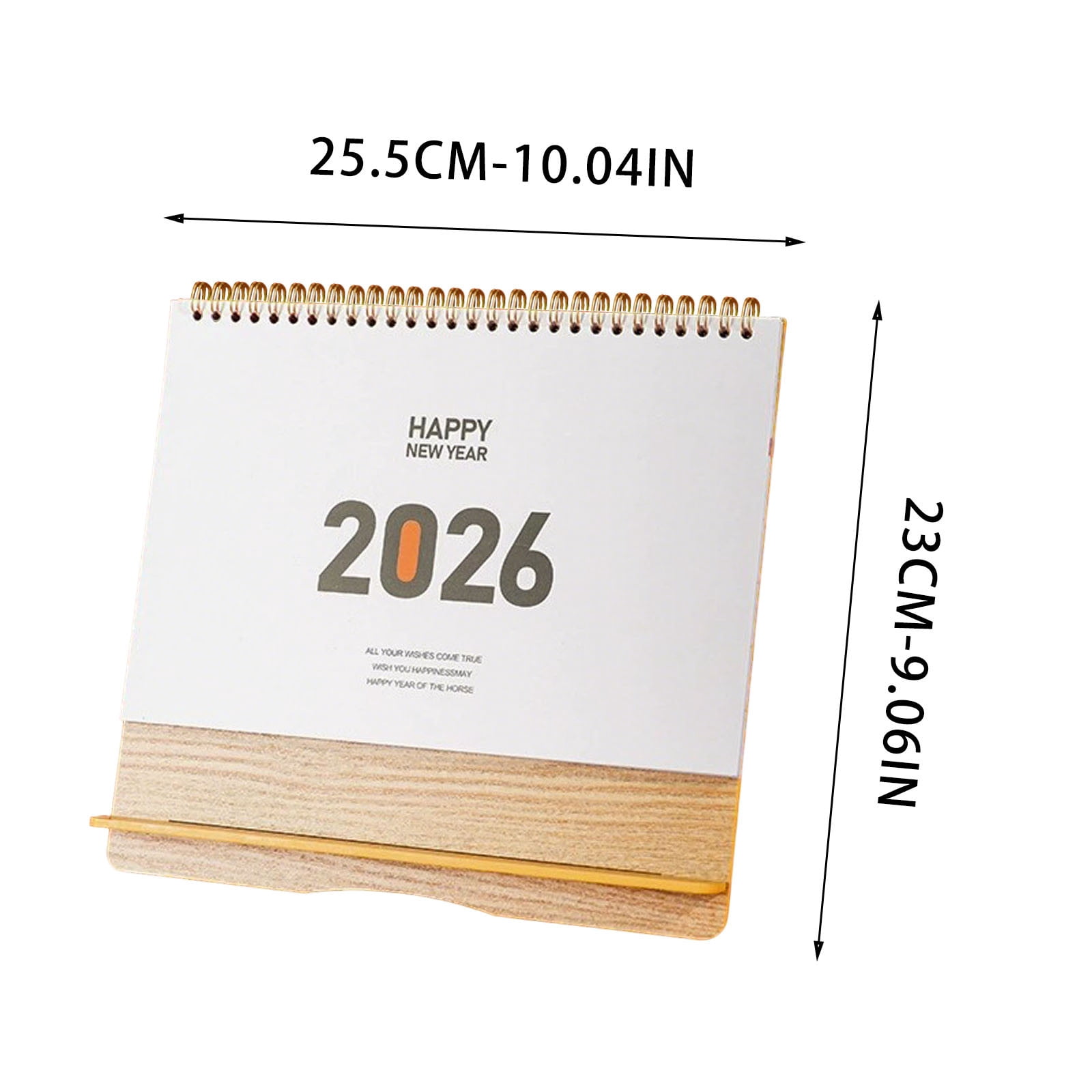 Desk Calendar 2026, Mini Horizontal Desktop Calendar with Stand, 2026 Chinese Year Gift, Office Desk Organizer, Thick Paper, Stable Triangular Base, Flat Lay Binding, Festive Red Decoration