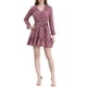 thumbnail image 1 of Vestido de gasa con volantes y lazo en la cintura de puntos suizos para mujer M color rosa polvo, 1 of 7