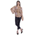 thumbnail image 5 of Moomaya Printed WoMen's Button Down Shirt Mandarin Collar Full Sleeve Summer Top, 5 of 8