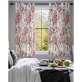 thumbnail image 3 of Light Pink Spring Floral Sheer Curtains 54 Inch Length 2 Panels Set for Living Room/Bedroom, Vintage Summer Botanical Kitchen Curtains Grommet Semi-Sheer Curtains Drapes Window Treatments 42"x54"x2, 3 of 7