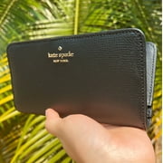 Kate Spade Leather Darcy Large Slim Bifold Wallet Black