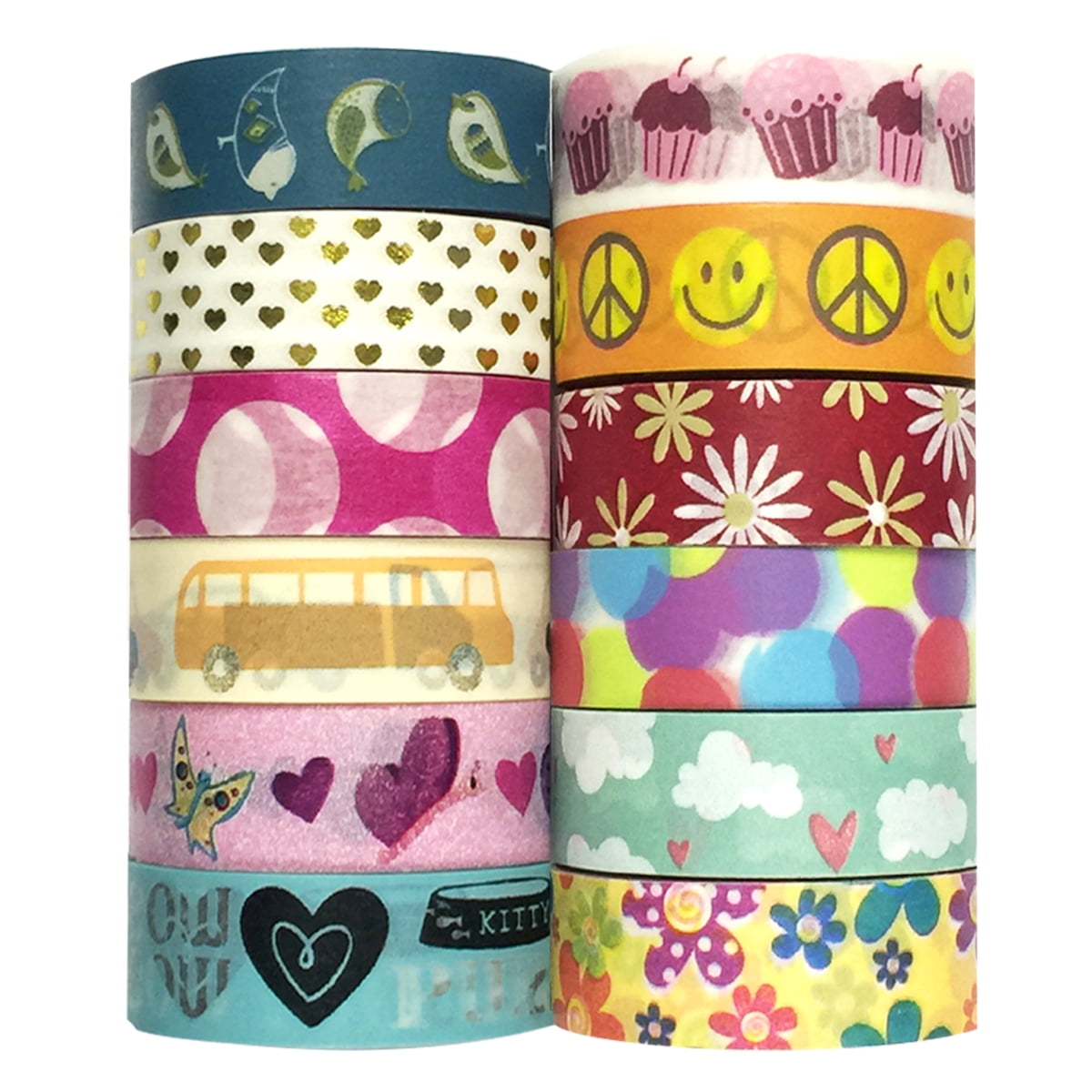 Wrapables® WPSET22 Washi Masking Tape Collection (Set of 12)
