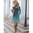 thumbnail image 5 of Zeagoo Fall A Line Dress for Women Long Sleeve Casual Printed Dresses V Neck Tunic Boho Dress, 5 of 6