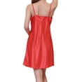 thumbnail image 6 of Nightgowns For Women Elegant Lace Mid Length Slim Large V Neck Can Be Worn Outside Thin Satin Nightgowns Red M, 6 of 6