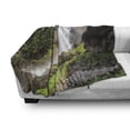 thumbnail image 3 of Yosemite Soft Flannel Fleece Blanket, Vernal Fall Yosemite National Park Alpine Forest Rocks Wild Natural Scenic Photo, Cozy Plush for Indoor and Outdoor Use, 50" x 70", White Green, by Ambesonne, 3 of 6