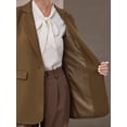 thumbnail image 4 of DARING DIVA Women's Open Front Long Sleeve Work Suit Jacket Blazer with Pockets M Brown, 4 of 6