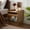 Brown, variant on Elle Modern Nightstand with LED Lights, Charging Station, Bedside Table with 2 Drawers, Black