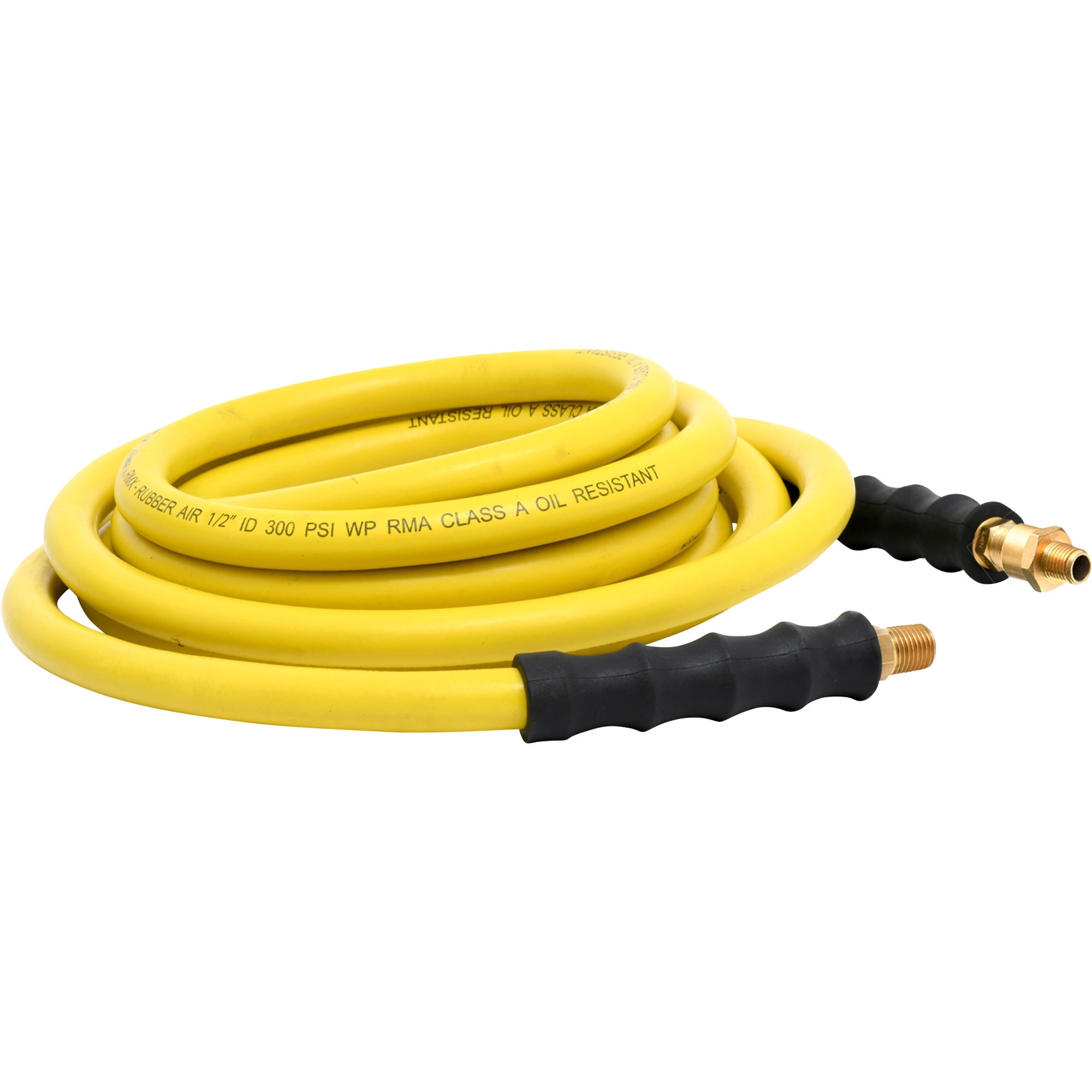 Klutch Oil-Resistant Rubber Air Hose with 1/2in.–3/8in. Reducer, 1/2in. x 100ft., 300 PSI