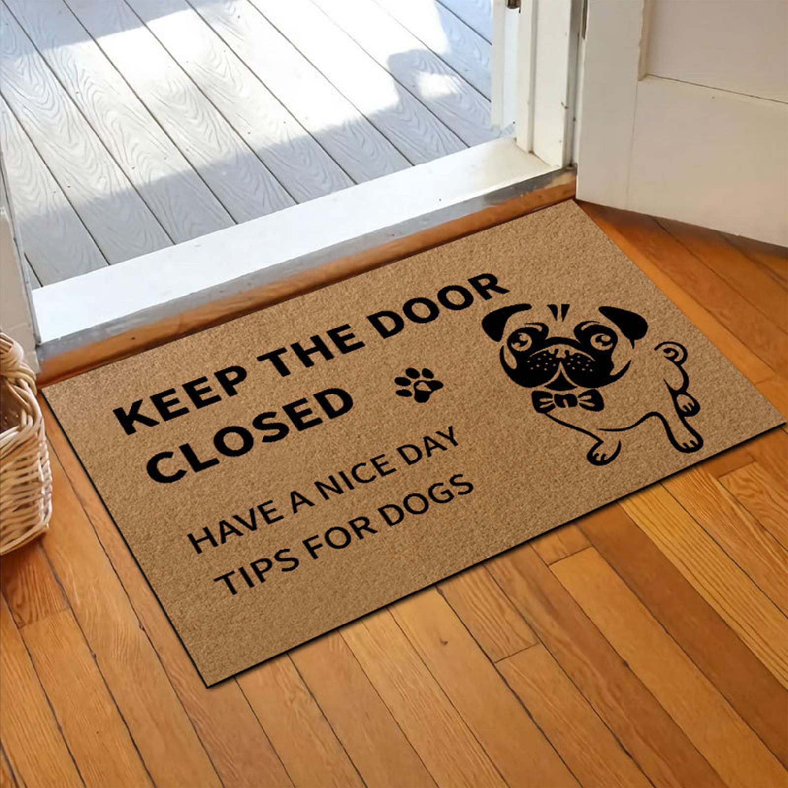 E Welcome Mat Coir Doormat Outdoor Entrance Artificial Fiber Non Slip Front Porch Patio Mat Decorative Heavy Duty Durable Indoor Outdoor Rug Easy Clean Shake Off 27.55X17.7X0.51In