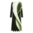 thumbnail image 4 of Womens Striped Dresses Casual Long Sleeve Crew Neck Loose Fit Ruffle Hem Flowy Long Dress With Pockets, 4 of 4