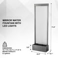 thumbnail image 5 of XBrand 72" Steel/Glass Free-Standing Mirror Waterfall Fountain w/ Pump, LED Lights and Rocks, Modern Mirror Fountain, Home and Garden Décor, Indoor Waterfall Fountain, 5 of 12