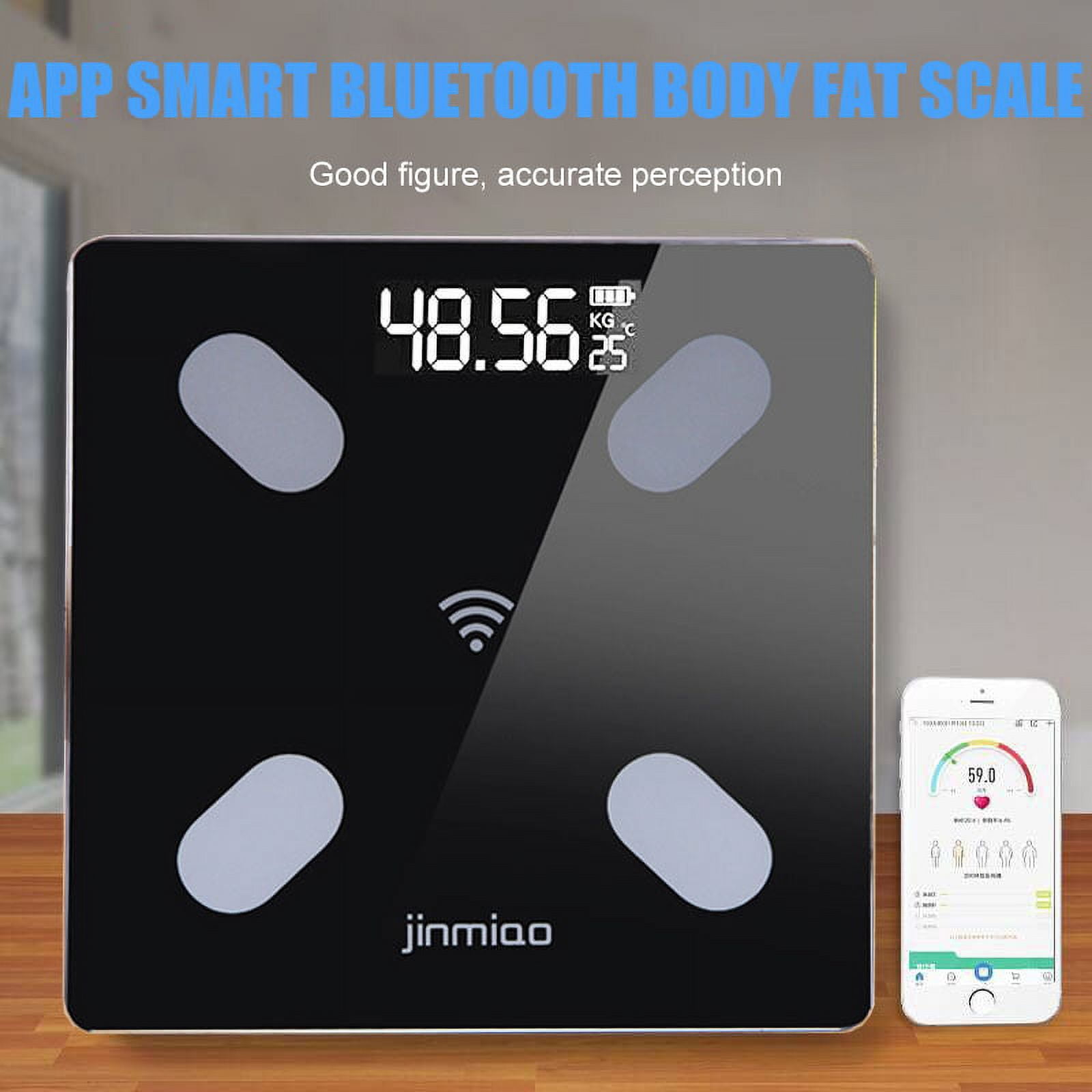 EIMELI Scales for Body Weight, Bathroom Digital Weight Scale for Body Fat, Smart Bluetooth Scale for BMI, and Weight Loss, Sync 13 Data with Other Fitness Apps