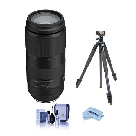 100-400mm f/4.5-6.3 Di VC USD Lens for Nikon F, Bundle with Vanguard Vesta  203AGH Aluminum Tripod with GH-45 Pistol Grip Head, Cleaning Kit, Cleaning 