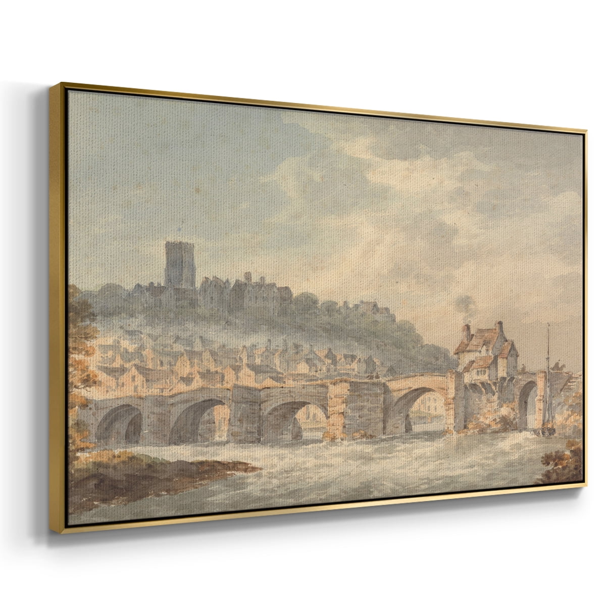 Vintage Landscape-CCCXCII By Wexford Home Framed in Gold Wood Gallery Wrapped Canvas 27 in. x 41 in.