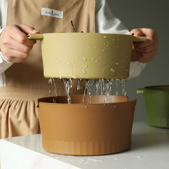 Detachable Drain Colander,Drain Colander Double Layer Drain Colander Set Colander Strainer Set Built for the Future