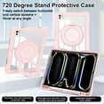 thumbnail image 6 of Allytechgroup Rugged Clear Case for iPad Pro 11 2022/2021/2020/2018/ iPad Air 4 5 Case, Clear Back Rotating Stand Handle Kids Friendly Shockproof Case Cover for iPad Pro 11 4th 3rd 2nd 1st Gen,Pink, 6 of 6