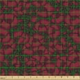 thumbnail image 2 of Ambesonne Abstract Fabric by the Yard Upholstery, Oriental Flowers Scenery, 2 Yards, Ruby and Evergreen, 2 of 5