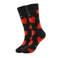 thumbnail image 2 of Valentine's Day Thermal Socks for Men Knitting Everyday Athletic Fleece No Show Unisex Men's Socks Black, 2 of 5
