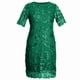 thumbnail image 5 of Umfun - Vestidos formales para mujer, tallas grandes, informales, con cuello en V, encaje estampado, malla, para dama de honor, invitada de boda, noche, verde, talla 2XL, 5 of 5