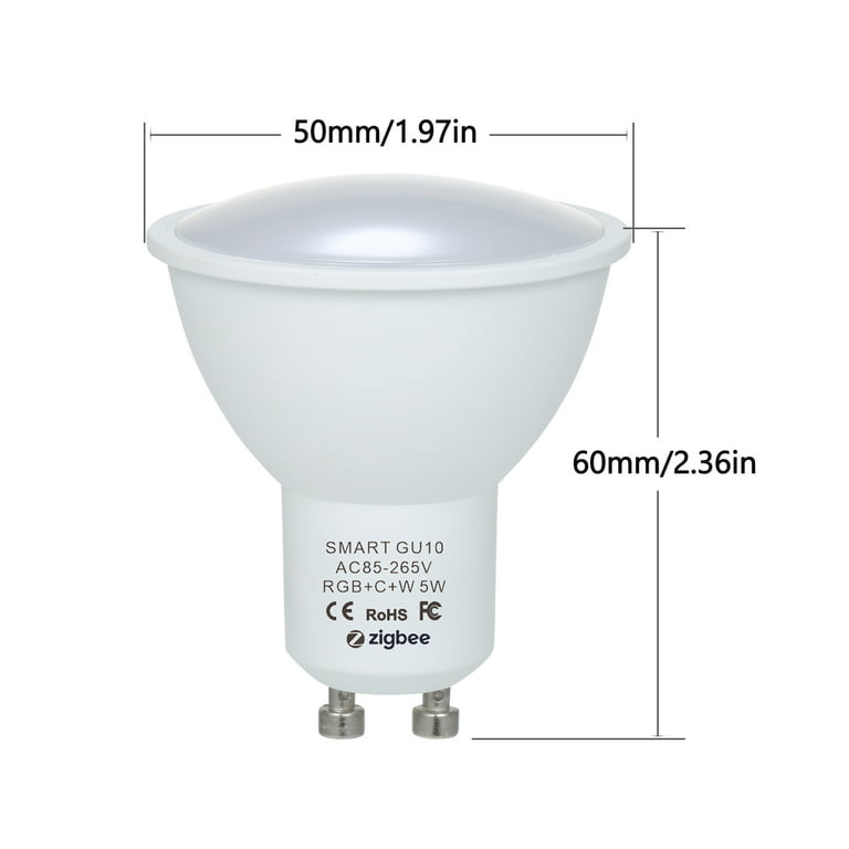 5W ZigBee Smart Bulb Dual Mode White & RGB 16 Million Colors GU10 Smart  Lamp APP Remote Control Voice Control Timing Function Multi-colored LED  Light Intelligent Wireless Bulb AC85-265V 