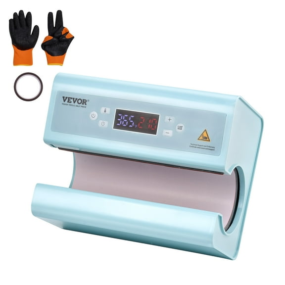 VEVOR Auto Tumbler Heat Press Machine, Mug Heat Press for 11-30oz Sublimation Tumblers, Heat Up Fast and Even, Tumbler Press with Tape and Glove, Temp and Time Setting, for Tumblers, Mugs, Blue