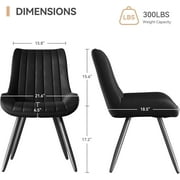 Hawsaiy Modern Dining Chairs Set of 4, Cat Scratch-Resistant Faux Leather Upholstered Kitchen Side Chairs with Thick Cushions & Metal Legs, Black