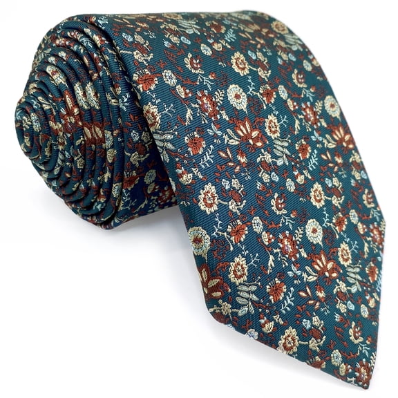 Floral Neckties for Men Multicolored Seaweed Green Wedding Classic Size 57.5"×3.15"