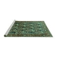 thumbnail image 2 of Ahgly Company Machine Washable Indoor Round Persian Turquoise Blue Traditional Area Rugs, 7' Round, 2 of 4