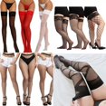thumbnail image 2 of Bas Grande Taille Bas Transparents Cuisse Haute Bas Nylon Noir Rouge Blanc Transparent Classique Soie Collants Filet 2 Taille Unique, 2 of 5