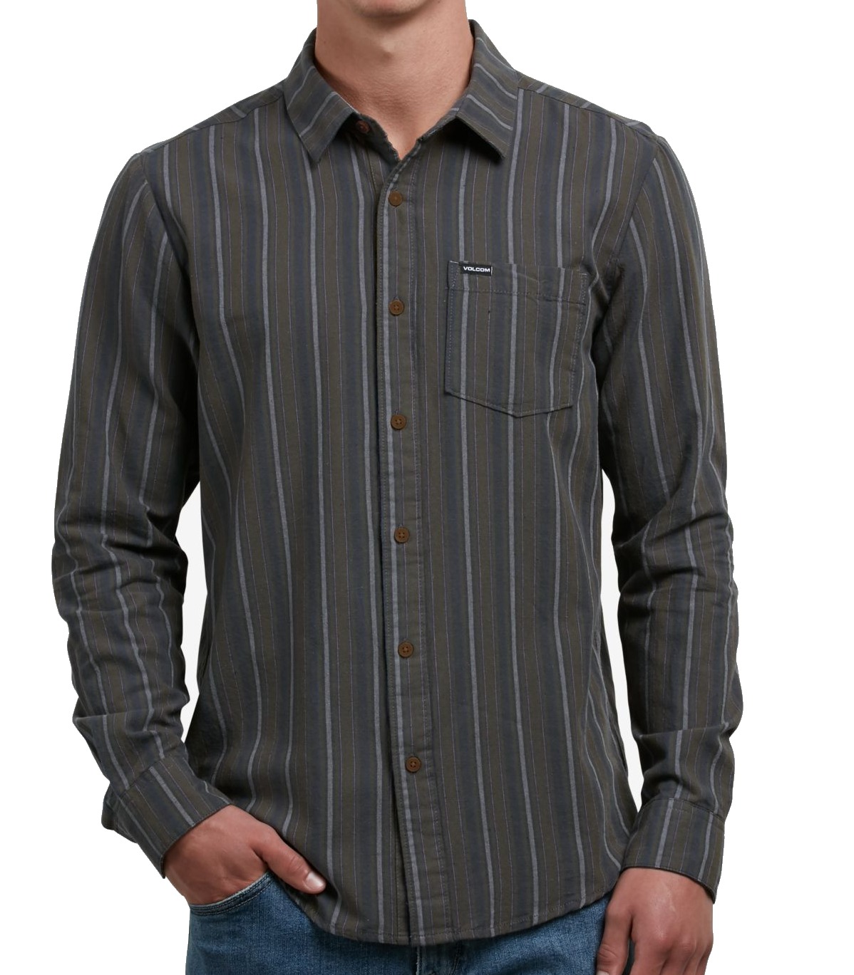 NEW Green Mens Size 2XL Button Down Striped ModernFit