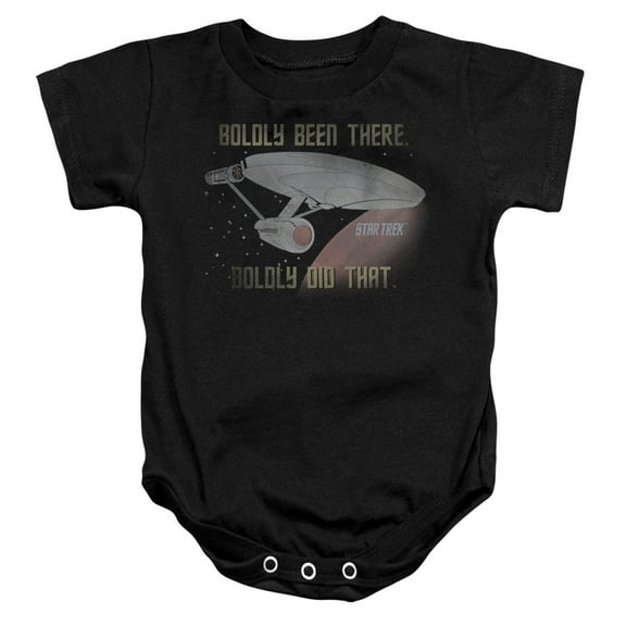 Trevco Star Trek-Boldly Did That - Infant Snapsuit - Black- Small 6 Mos