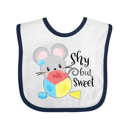 

Inktastic Shy but Sweet Cute Mouse with Toy Block Gift Baby Boy or Baby Girl Bib