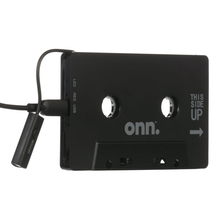 onn. Car Cassette Adapter with Bluetooth Wireless Technology 