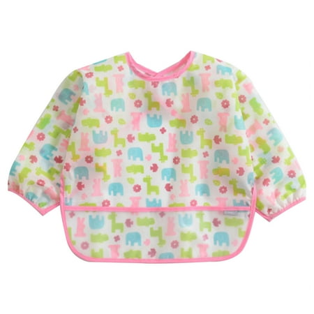 

Worallymy Baby Bibs Boys Girls Infant Tops Waterproof Cartoon Design Long Sleeve Unisex Toddler Clothes