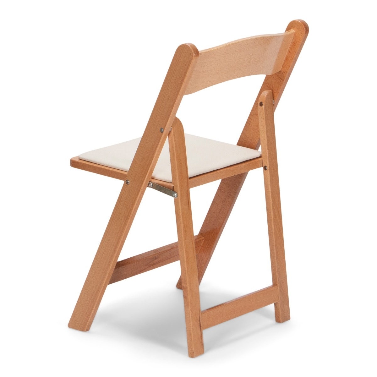 Titan Series Wood Folding Chair - Natural with Ivory Pad - 4 Pack