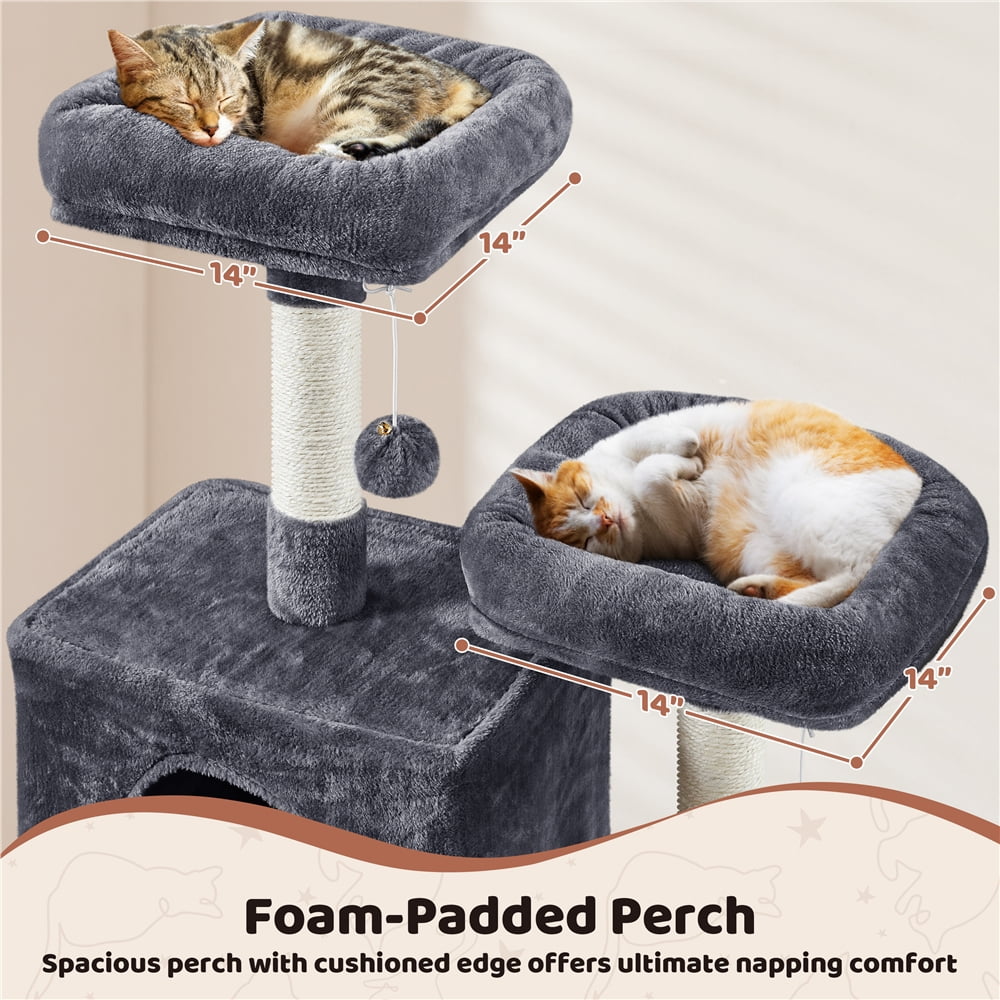 Yaheetech 71'' H Multi-Level Cat Tree Tower with Condos, Dark Gray