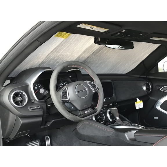 HeatShield, The Original Windshield Sun Shade, Custom-Fit for Chevrolet Camaro Coupe w/ Sensor 2016, 2017, 2018, Silver Series