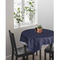 thumbnail image 4 of Blue Yellow Geometric Tablecloth Square Table Cloth 54x54, Waterproof Tablecloth Outdoor Table Cloth, Modern Abstract Art Striped Washable Table Cover for Kitchen Dining Party, 4 of 8