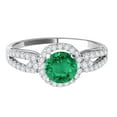 thumbnail image 2 of Mauli Jewels Engagement Rings for Women 1.15 Carat Halo Emerald And Diamond Engagement Ring 4 Prong-Setting 14k White Gold, 2 of 6