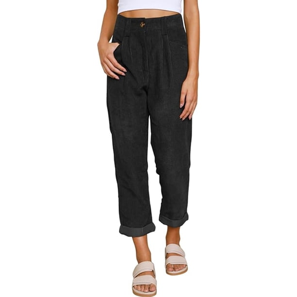 Pantalones largos casuales para mujer, pantalones de cintura alta para mujer, pantalones cargo elegantes, pantalones de verano para mujer, pantalones de pana lisos, pantalones de otoño,