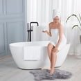 thumbnail image 4 of Wowow Brass Single-Handle Freestanding Tub Faucet Floor Mounted with Hand Shower in Oil Rubbed Bronze, 4 of 8